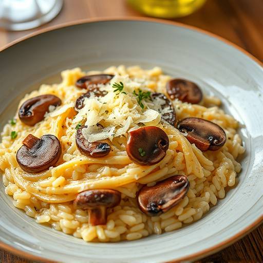 Creamy Arborio rice cooked with wild mushrooms, white wine, and finished with Parmesan cheese.