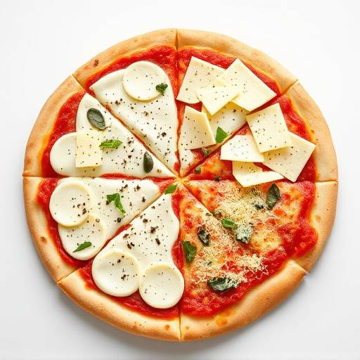 Four-cheese pizza with a blend of mozzarella, gorgonzola, fontina, and parmesan.