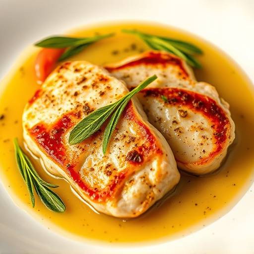 Veal cutlets topped with prosciutto and sage, pan-seared in a white wine sauce.